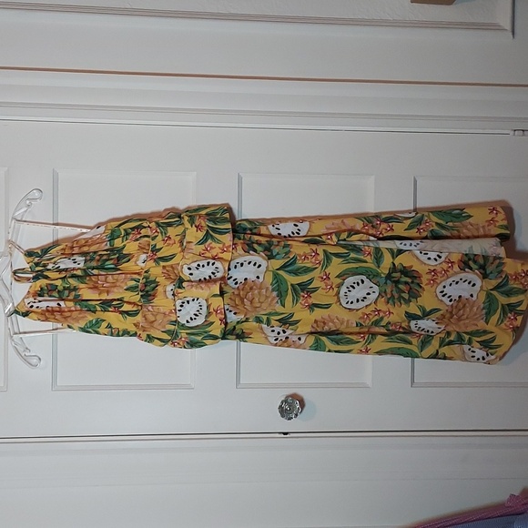 Farm Rio Yellow Biriba Midi Sleeveless Dress - Picture 7 of 16